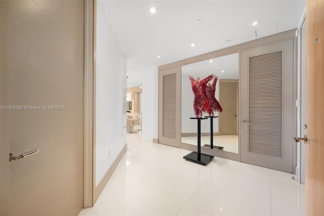 9703 Collins Ave Unit Ph-12, Bal Harbour, FL 33154 - hall featuring recessed lighting and tile patterned flooring