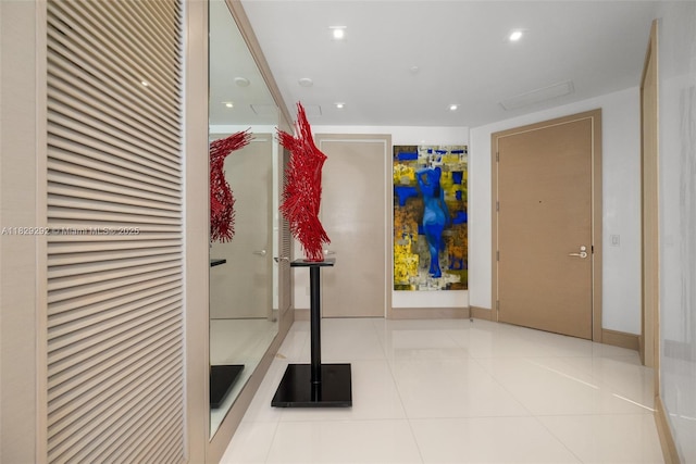 9703 Collins Ave Unit Ph-12, Bal Harbour, FL 33154 - corridor featuring tile patterned flooring and recessed lighting