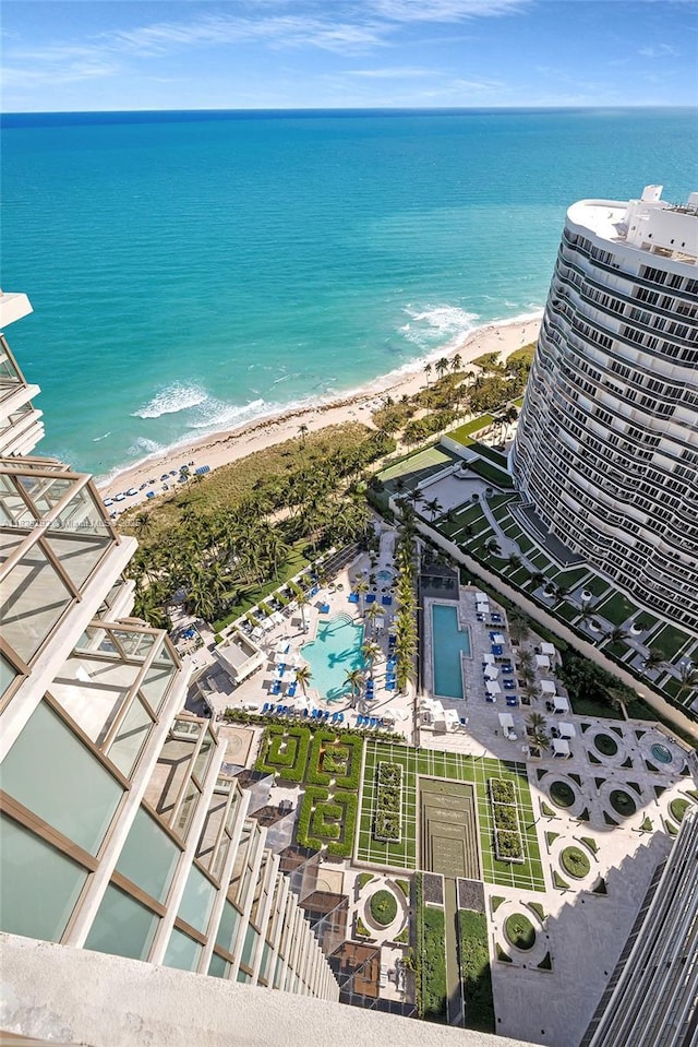 9703 Collins Ave Unit Ph-12, Bal Harbour, FL 33154 - aerial view of a pool area and expansive coastline