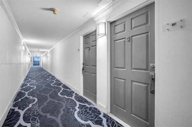 10350 W Bay Harbor Dr Unit 8F, Bay Harbor Islands, FL 33154 - hall with crown molding and baseboards