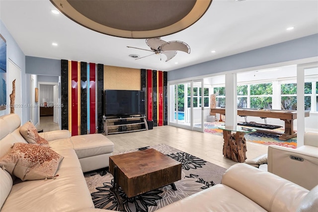 3210 Dover Rd, Pompano Beach, FL 33062 - living area with light wood finished floors and recessed lighting