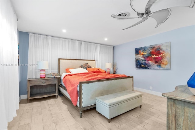 3210 Dover Rd, Pompano Beach, FL 33062 - bedroom with recessed lighting, wood finished floors, and a ceiling fan