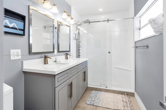 3210 Dover Rd, Pompano Beach, FL 33062 - bathroom with double vanity and a shower stall