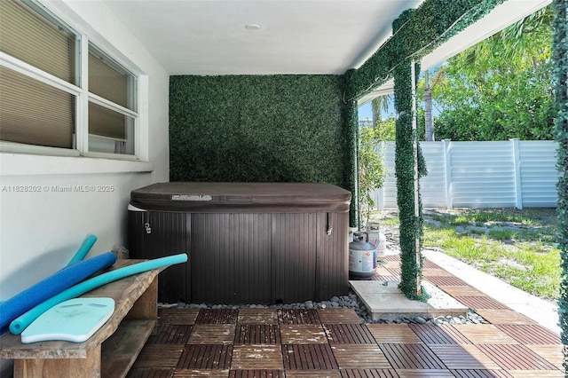 3210 Dover Rd, Pompano Beach, FL 33062 - view of patio featuring a hot tub