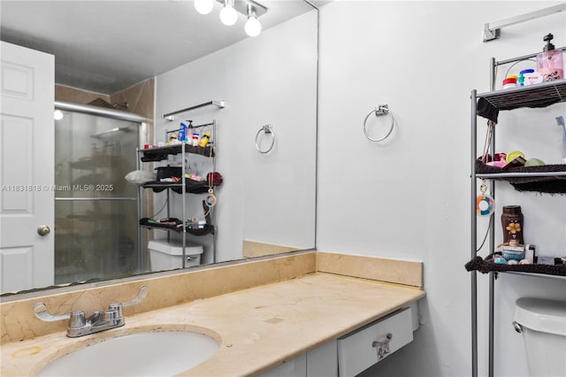 6770 Indian Creek Dr Unit 7A, Miami Beach, FL 33141 - bathroom with vanity and a shower stall