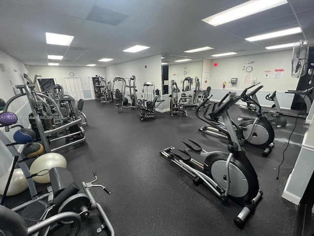 2101 S Ocean Dr Unit 2603, Hollywood, FL 33019 - workout area featuring a drop ceiling