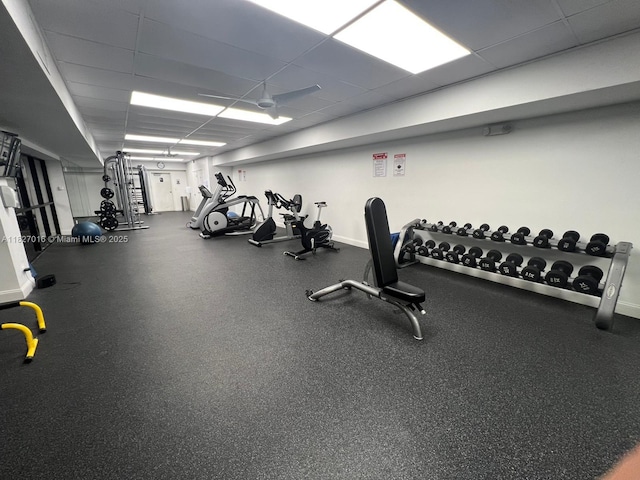 2101 S Ocean Dr Unit 2603, Hollywood, FL 33019 - workout area featuring a drop ceiling