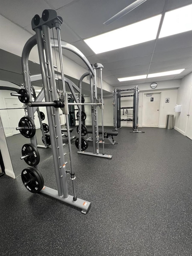 2101 S Ocean Dr Unit 2603, Hollywood, FL 33019 - exercise room featuring a paneled ceiling