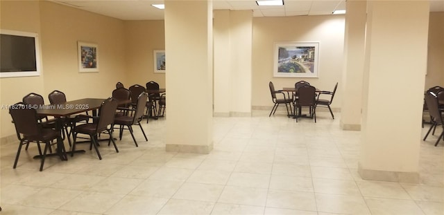2101 S Ocean Dr Unit 2603, Hollywood, FL 33019 - tiled dining space with a drop ceiling and baseboards