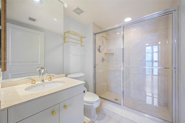 19111 Collins Ave Unit 801, Sunny Isles Beach, FL 33160 - full bath featuring vanity, a stall shower, and tile patterned floors