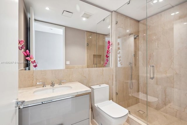 15701 Collins Ave Unit 2902, Sunny Isles Beach, FL 33160 - bathroom featuring vanity and a stall shower