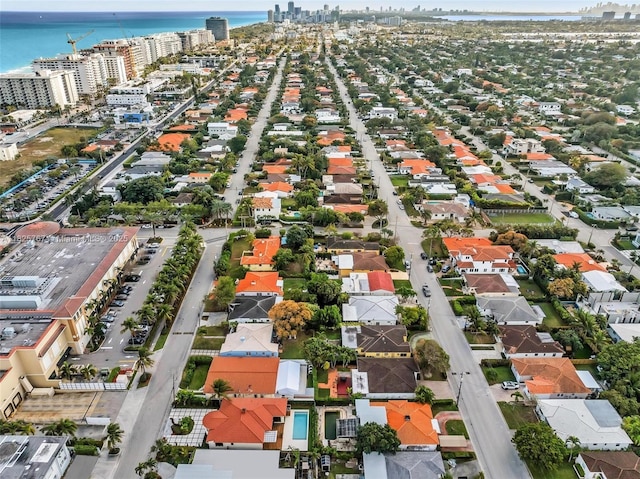 9448 Abbott Ave, Surfside, FL 33154 - aerial overview of property's location featuring a nearby body of water and nearby urban area