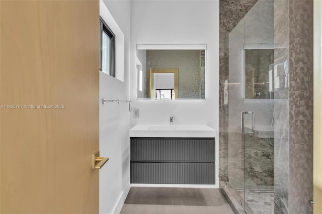 9448 Abbott Ave, Surfside, FL 33154 - bathroom featuring a shower stall and vanity