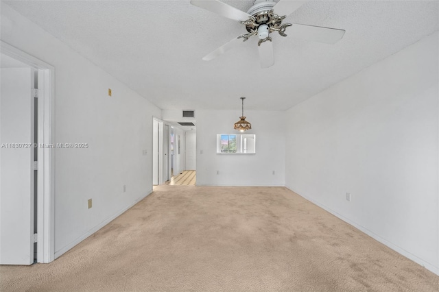 13701 SW 12th St Unit 405A, Pembroke Pines, FL 33027 - unfurnished living room with light carpet and ceiling fan