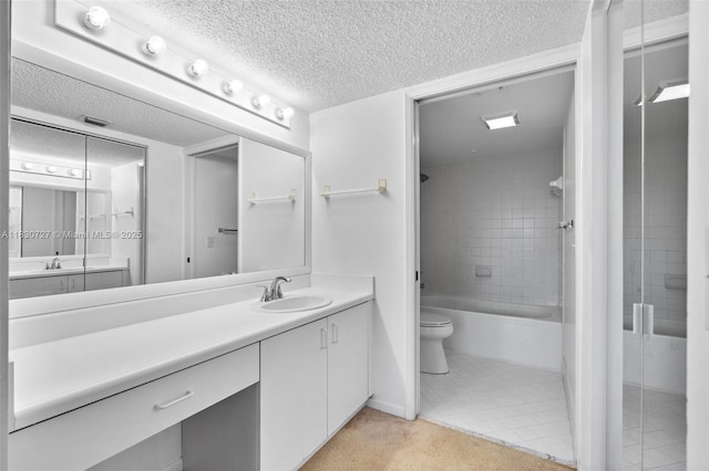 13701 SW 12th St Unit 405A, Pembroke Pines, FL 33027 - full bath with a textured ceiling, vanity, and shower / bathtub combination