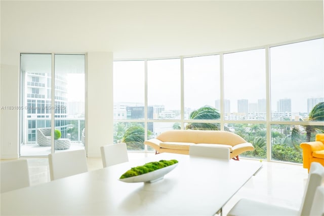 18101 Collins Ave Unit 701, Sunny Isles Beach, FL 33160 - dining room with a city view and a wall of windows