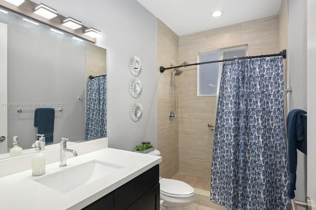 18350 SW 139th Path, Miami, FL 33177 - bathroom with vanity, tiled shower, and recessed lighting