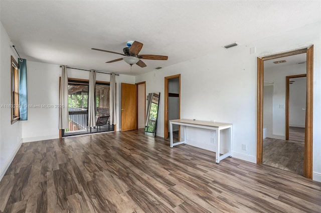576 Marshall Rd, West Palm Beach, FL 33413 - unfurnished living room with wood finished floors and ceiling fan