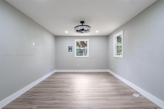 576 Marshall Rd, West Palm Beach, FL 33413 - empty room with ceiling fan, light wood-type flooring, and recessed lighting