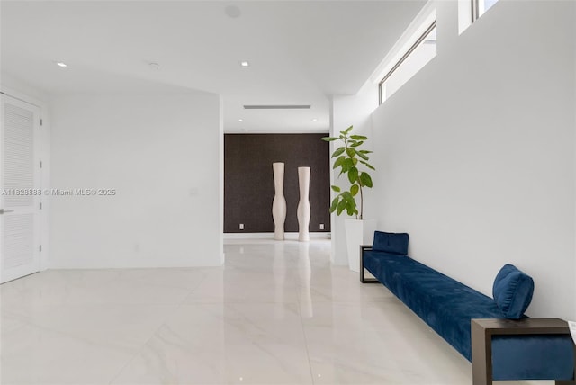 13441 Mustang Trl, Southwest Ranches, FL 33330 - hall with marble tiled flooring and recessed lighting