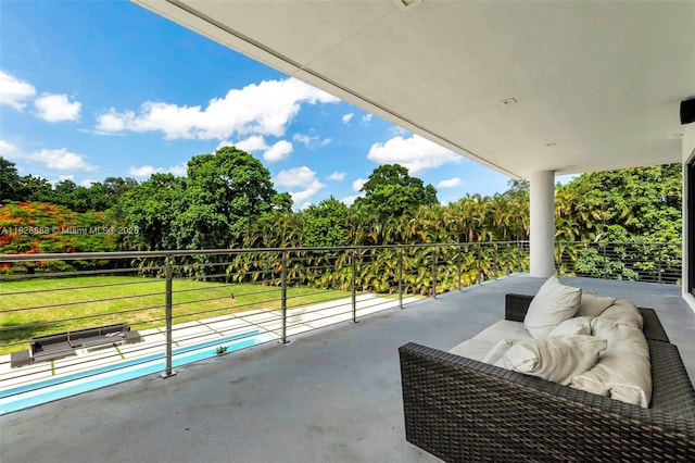 13441 Mustang Trl, Southwest Ranches, FL 33330 - balcony featuring view of pool area and view of scattered trees