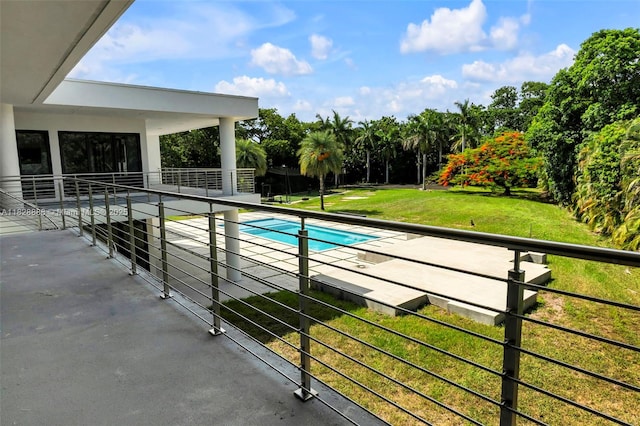 13441 Mustang Trl, Southwest Ranches, FL 33330 - outdoor pool featuring a patio area and a yard