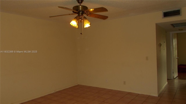 13250 SW 7th Ct Unit 313L, Pembroke Pines, FL 33027 - unfurnished room with ceiling fan, light tile patterned floors, and a textured ceiling