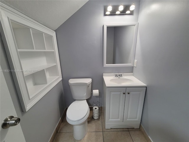 7145 NW 173rd Dr Unit 1108, Hialeah, FL 33015 - half bath featuring vaulted ceiling, vanity, and tile patterned flooring