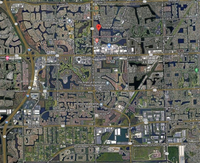 1239 NW 122nd Ter, Pembroke Pines, FL 33026 - aerial view of property's location