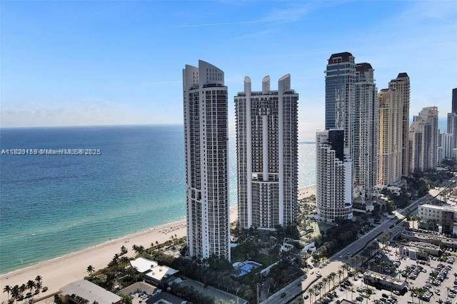 18201 Collins Ave Unit 1202, Sunny Isles Beach, FL 33160 - drone / aerial view of expansive beach and skyline