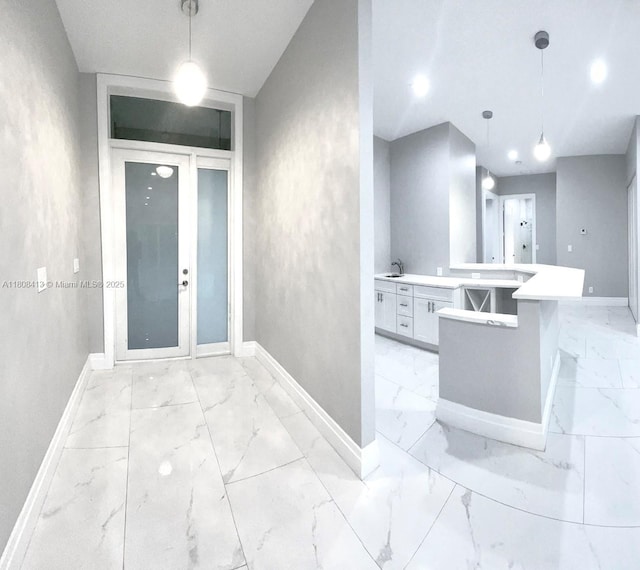 1013 SW Deauville Ave, Port St Lucie, FL 34953 - foyer with light marble finish flooring