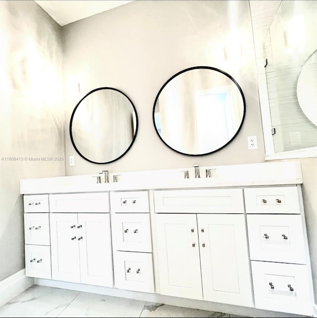 1013 SW Deauville Ave, Port St Lucie, FL 34953 - full bathroom with marble finish flooring and double vanity
