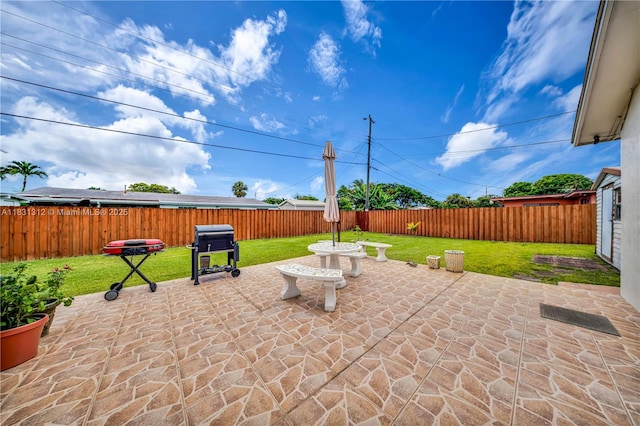 1315 W 79th St, Hialeah, FL 33014 - fenced backyard featuring a patio area and a grill