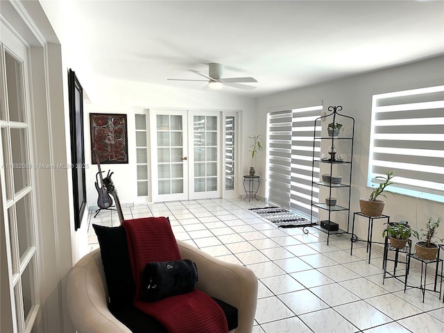 8821 SW 87th St, Miami, FL 33173 - bedroom with french doors, multiple windows, and ceiling fan
