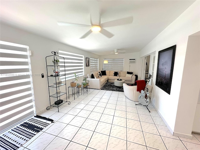 8821 SW 87th St, Miami, FL 33173 - living area with ceiling fan and a wall mounted AC