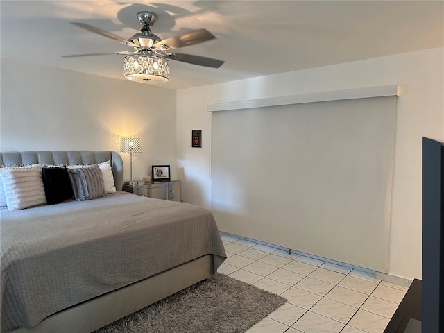 8821 SW 87th St, Miami, FL 33173 - bedroom with light tile patterned floors and a ceiling fan