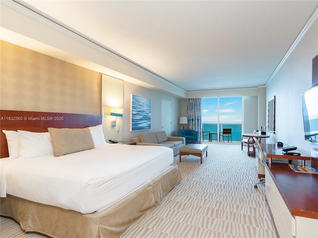 18001 Collins Ave Unit 1107, Sunny Isles Beach, FL 33160 - bedroom with carpet floors and crown molding