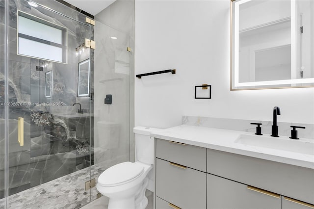 1018 Calvin Ave, Lehigh Acres, FL 33972 - bathroom featuring vanity and a marble finish shower