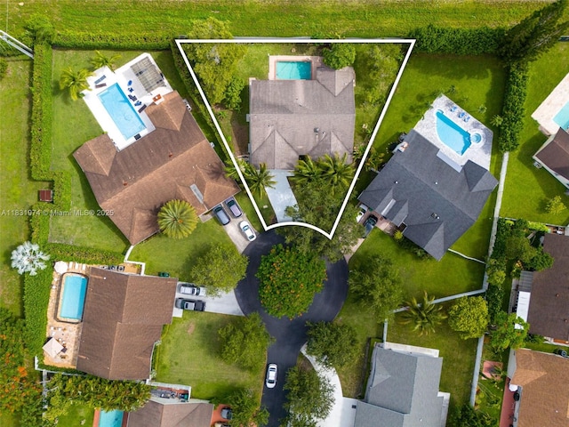 14409 SW 141st Pl, Miami, FL 33186 - aerial view of property's location with a pool area and property parcel outlined