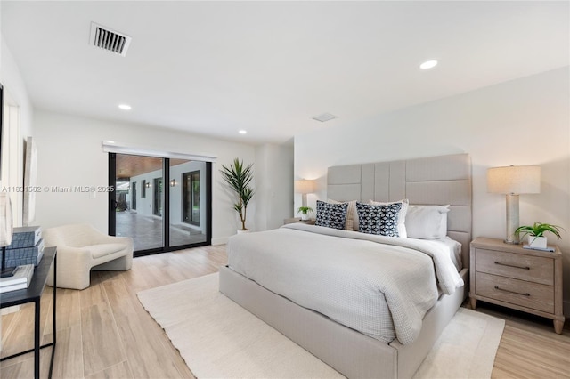 10704 SW 133rd Ter, Miami, FL 33176 - bedroom with access to exterior, light wood finished floors, and recessed lighting
