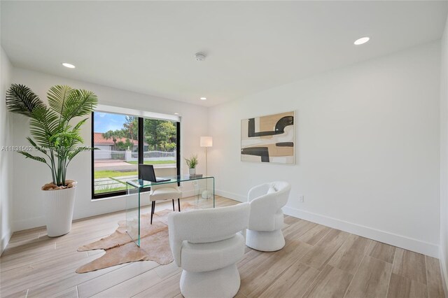 10704 SW 133rd Ter, Miami, FL 33176 - office area with light wood finished floors and recessed lighting