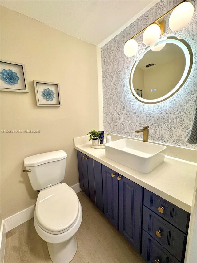 300 Bayview Dr Unit 1801, Sunny Isles Beach, FL 33160 - bathroom featuring vanity and wallpapered walls
