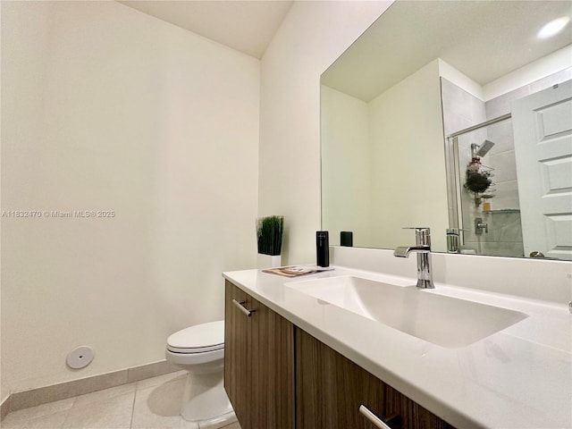 8031 NW 104th Ave Unit 21, Doral, FL 33178 - bathroom featuring tile patterned flooring, vanity, and a stall shower