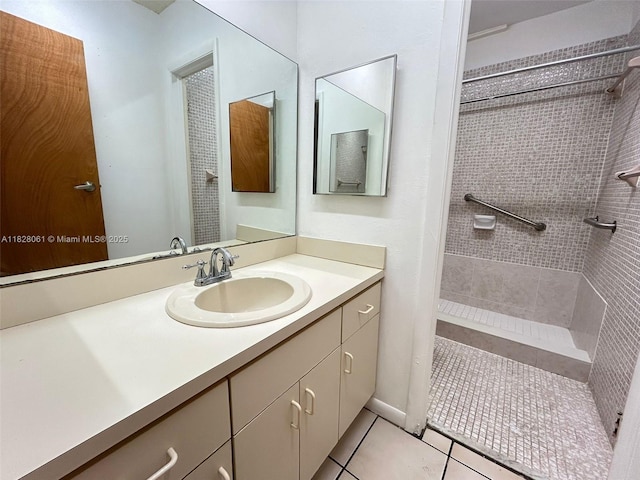3181 SW 13th St Unit 401, Miami, FL 33145 - full bath featuring tile patterned floors, vanity, and a tile shower
