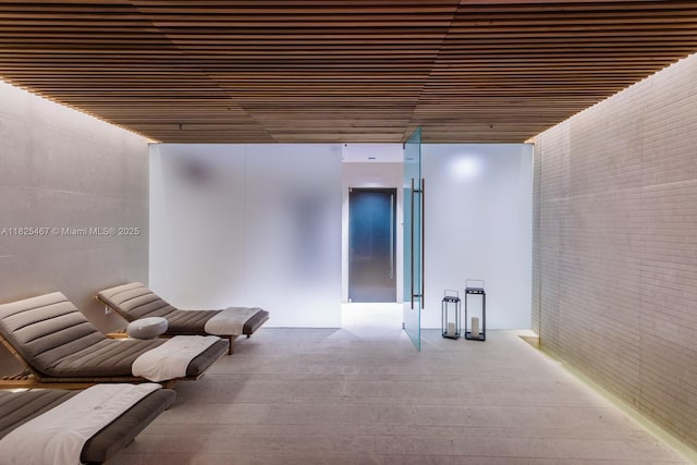 10201 Collins Ave Unit 1802, Bal Harbour, FL 33154 - hall with wooden ceiling