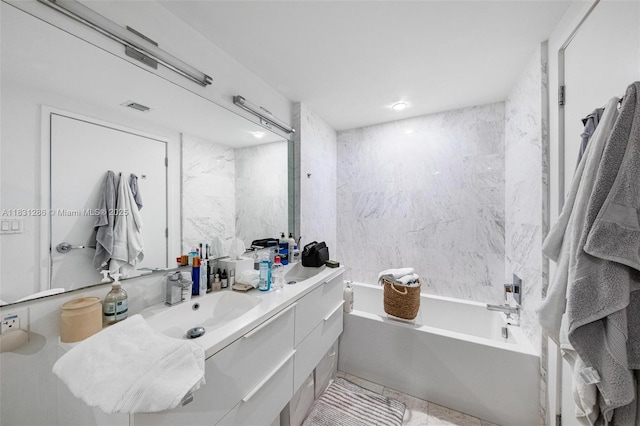 9940 W Bay Harbor Dr Unit 4B-S, Bay Harbor Islands, FL 33154 - full bathroom with vanity and tile walls