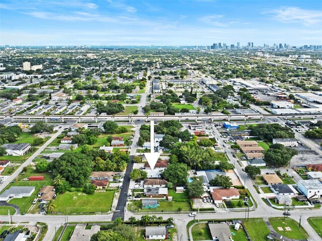 2788 NW 48th St, Miami, FL 33142 - aerial overview of property's location featuring city skyline