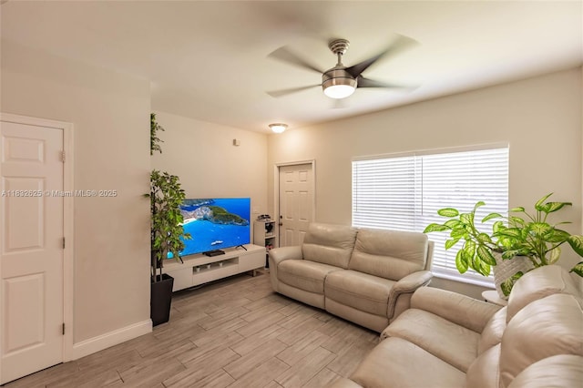 23 Simonton Cir, Weston, FL 33326 - living room with light wood-style floors and a ceiling fan