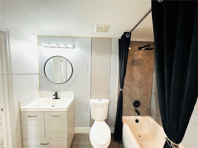 1962 Freeport Ln Unit 1962, Riviera Beach, FL 33404 - full bathroom featuring vanity, shower / tub combo, and a textured ceiling