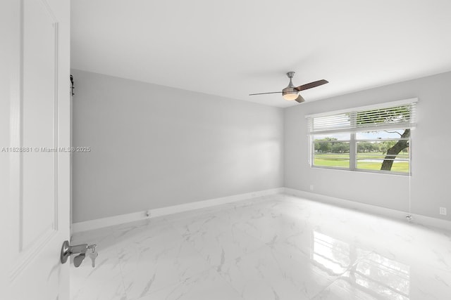 12500 SW 6th St Unit 206N, Pembroke Pines, FL 33027 - empty room with marble look tiles and ceiling fan